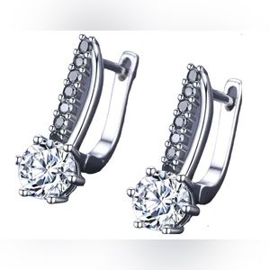 Vintage Black and White Zircon Women Earrings